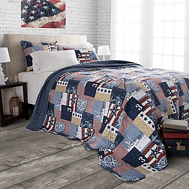 Nottingham Home Americana Full/Queen Quilt Set in Red. View a larger version of this product image.