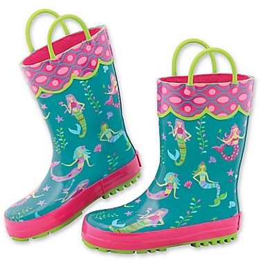 Stephen Joseph&reg; Size 7 Mermaid Rain Boot in Teal. View a larger version of this product image.