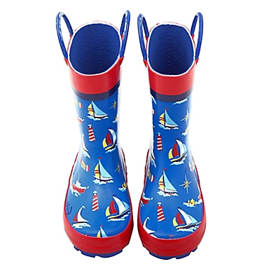 Stephen Joseph&reg; Size 6 Nautical Rain Boot in Blue. View a larger version of this product image.