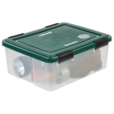 green storage boxes