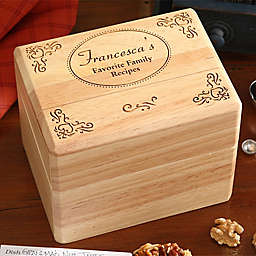 "Favorite Family Recipes" Wood Recipe Box
