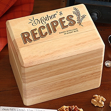 Mother&#39;s Recipes Wooden Recipe Box. View a larger version of this product image.