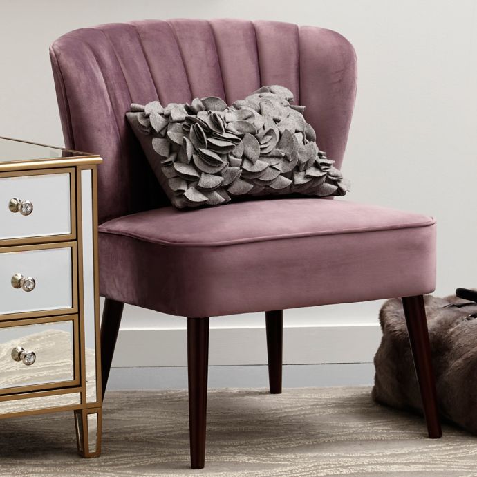 Pulaski Channeled Back Armless Accent Chair In Purple Bed Bath Beyond