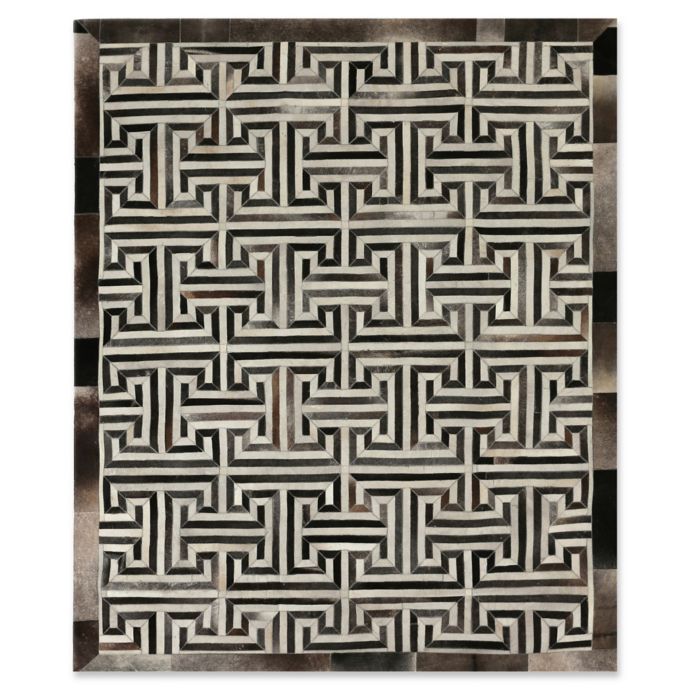 Exquisite Rugs Maze Cowhide 8 Foot X 11 Foot Area Rug In Grey