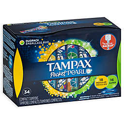 Tampax Pocket Pearl Compact 34-Count Dual Pack Tampons