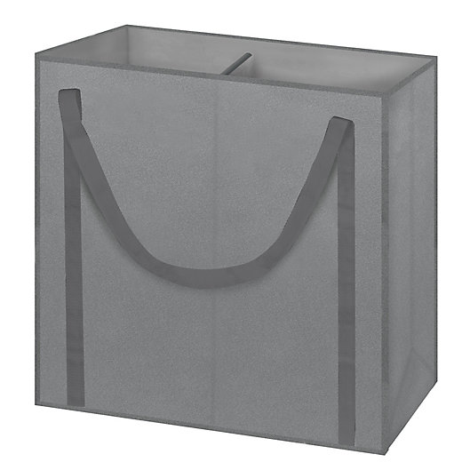 Alternate image 1 for Arm & Hammer™ 2-Compartment Laundry Hamper in Grey