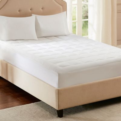 White Madison Park Essentials Frisco Fine Microfiber Sofa Bed Cover Waterproof Mattress Protector Topper Full