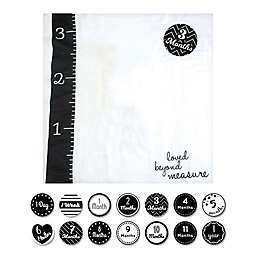 Lulujo Baby "Loved Beyond Measure" Muslin Swaddle Blanket and Cards Set in White/Grey