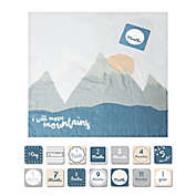 Lulujo Baby &quot;Move Mountains&quot; Muslin Swaddle Blanket and Cards Set in White/Multicolor