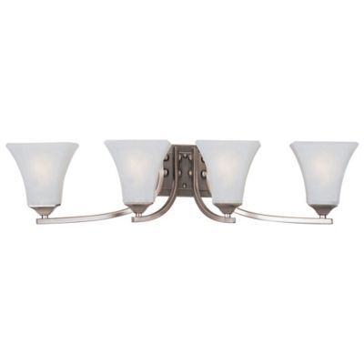 CloudyBay CB17006-BN Bathroom Vanity Light Fixture UL Listed 4-Bulb Wall Sconce with Opal Glass Shade Brushed Nickel Finish CloudyBay Lighting