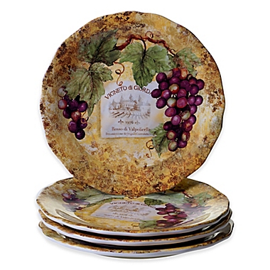 Certified International Gilded Wine Dinner Plates (Set of 4). View a larger version of this product image.