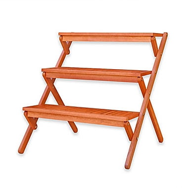 Vifah 3-Tier Planter Stand in Natural Wood. View a larger version of this product image.