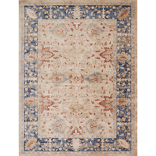 Alternate image 1 for Magnolia Home by Joanna Gaines Trinity Floral Rug in Sand/Blue