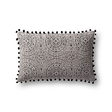 Magnolia Home by Joanna Gaines Ruby Oblong Throw Pillow in Charcoal/Black. View a larger version of this product image.
