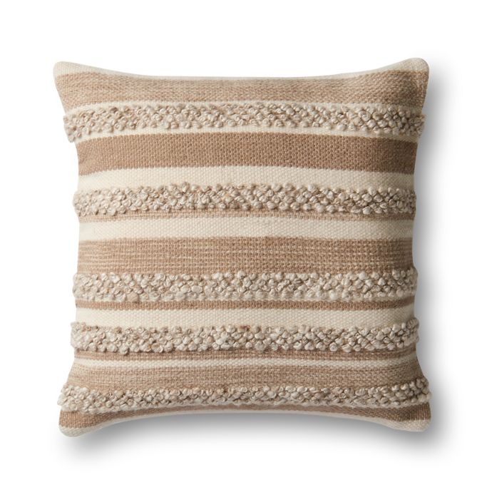 Magnolia Home by Joanna Gaines Zander Square Throw Pillow in Beige