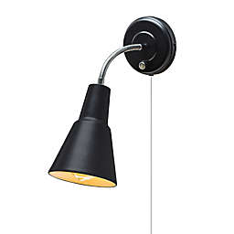 Globe Electric Ramezay 1-Light Plug-In/Hardwire Wall Sconce in Black