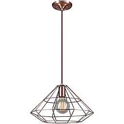 Globe Electric Mahek 1-Light Caged Pendant in Copper
