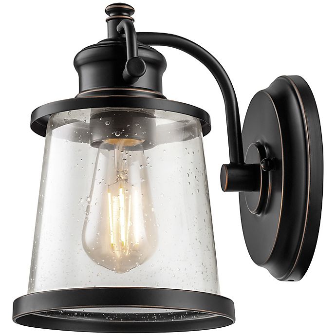Globe Electric Charlie 1 Light Indoor, Bronze Outdoor Led Wall Lantern Sconce