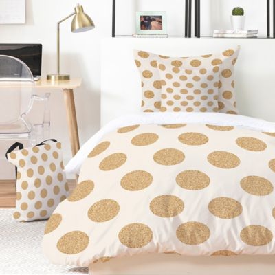 gold polka dot burlap