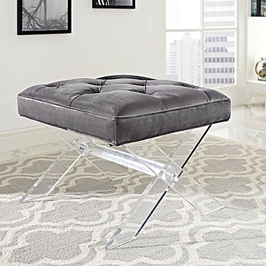 Modway Swift Padded Bench in Grey. View a larger version of this product image.