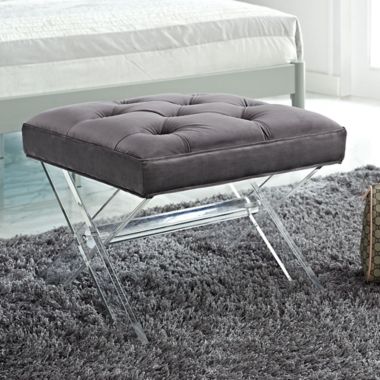 Modway Swift Padded Bench in Grey. View a larger version of this product image.