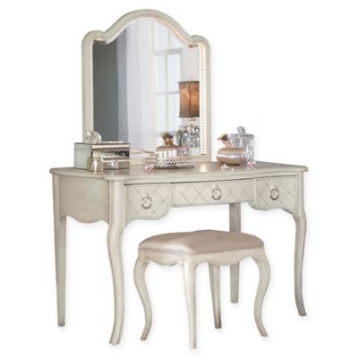 childrens vanity table with mirror and bench