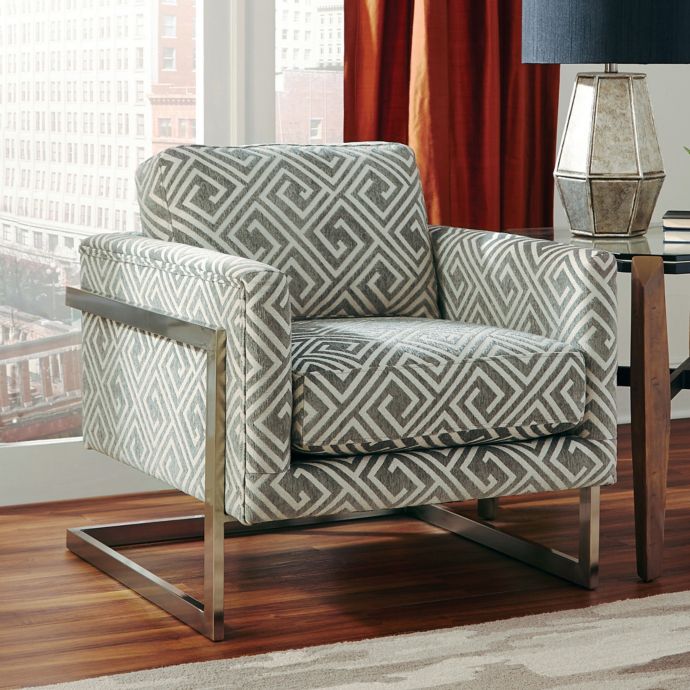 Accent Chair in White/Grey | Bed Bath & Beyond