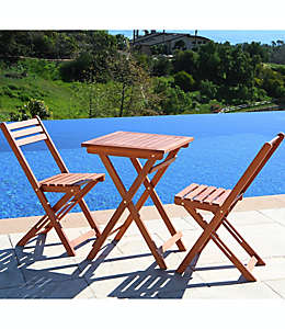 Set de muebles de exterior de madera Vifah™ Premium color natural, 3 piezas