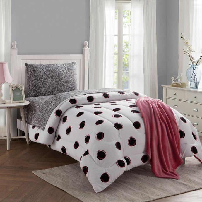 Halo 16 Piece Reversible Twin Twin Xl Comforter Set In Fuchsia