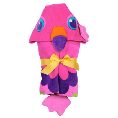 flamingo hooded towel