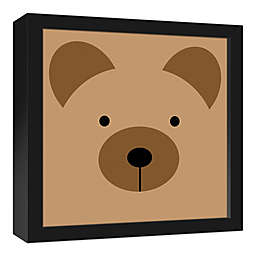 Designs Direct Bear Face Friend 13.7-Inch Square Framed Canvas Wall Art