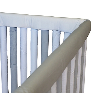 Go Mama Go Organic Teething Guard Protects Baby and Crib 30 x 12 Set Blue/White 