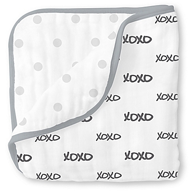 Swaddle Designs&reg; XOXO Muslin Luxe Blanket in Black. View a larger version of this product image.