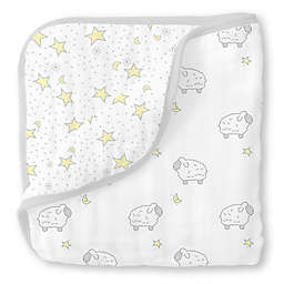 Swaddle Designs® Little Lambs Muslin Luxe Blanket in Silver/White