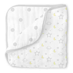 Swaddle Designs® Goodnight Muslin Luxe Blanket in Silver/White