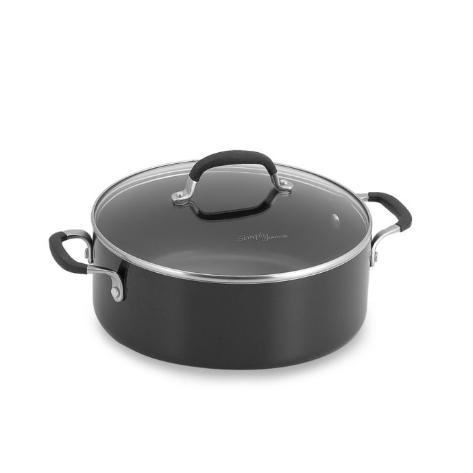 Simply Calphalon® Black Enamel Nonstick 5Quart Covered Chili Pot Bed