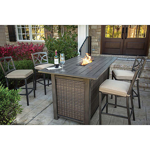 Outdoor Bar Height Fire Pit Set, High Top Fire Pit Table Set
