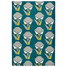 Kaleen Origami Collage Rug in Teal