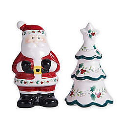 Pfaltzgraff® Winterberry Santa and Tree Salt and Pepper Shakers