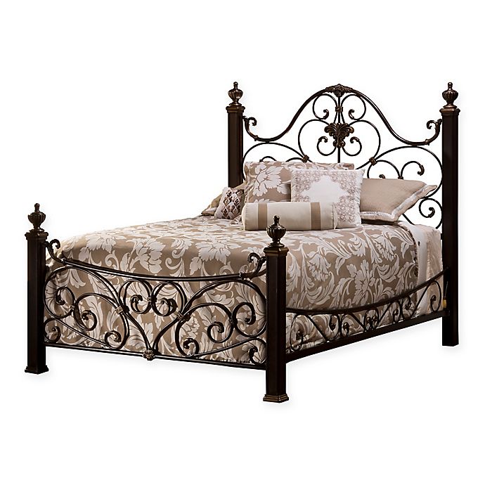 Hilale Mikelson Bed Set With Rails, Antique Queen Bed