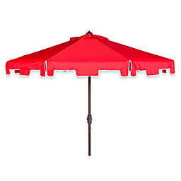 Safavieh Zimmerman 9-Foot Crank Patio Umbrella in Red/White
