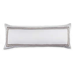 Wamsutta® Hotel Triple Baratta Stitch Bolster Throw Pillow in Silver
