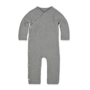 Burt&#39;s Bees Baby&reg; Size 3M Quilted Kimono Coverall in Grey. View a larger version of this product image.