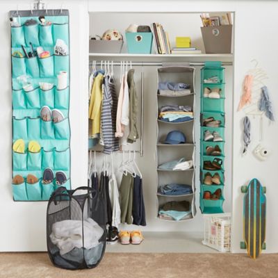 Double Canvas Wardrobe Hanging Clothes Shoe Rack Student Bedding Towels Storage 
