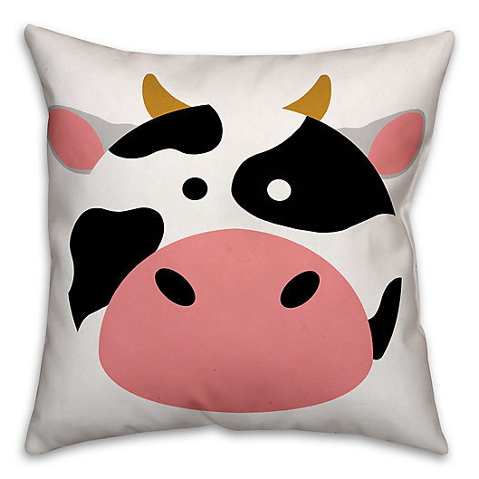 Alternate image 1 for Designs Direct Cow Face Friend 16-Inch Square Throw Pillow