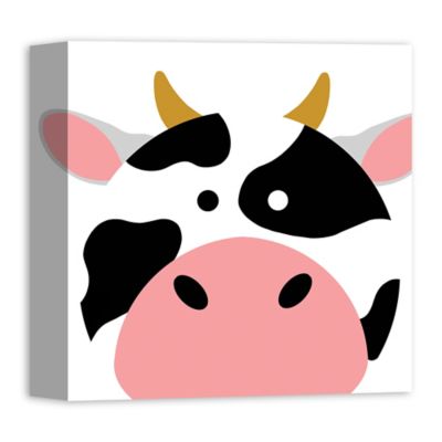 Designs Direct Cow Face Friend 12-Inch Square Canvas Wall Art