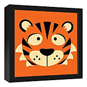 Designs Direct Tiger Face Friend 13.7-Inch Square Framed Canvas Wall Art