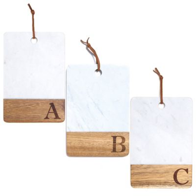 Artisanal Kitchen Supply® Monogram Marble and Acacia Wood Paddle Board