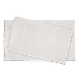 Resort Collection Shag Chenille Bath Mat in White (Set of 2)