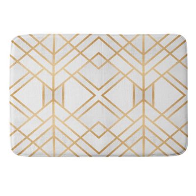 Deny Designs Fredriksson Geo Memory Foam Bath Mat In Gold Bed